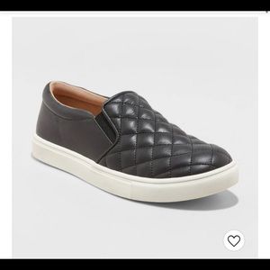 Women's Reese Memory Foam Insole Sneakers - A New Day™ Black Size: 7 1/2